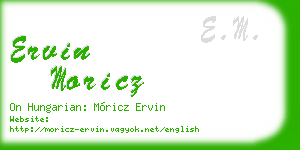 ervin moricz business card