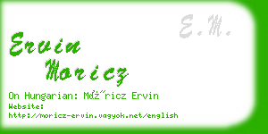 ervin moricz business card